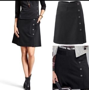 CAbi black ponte utility skirt size 8